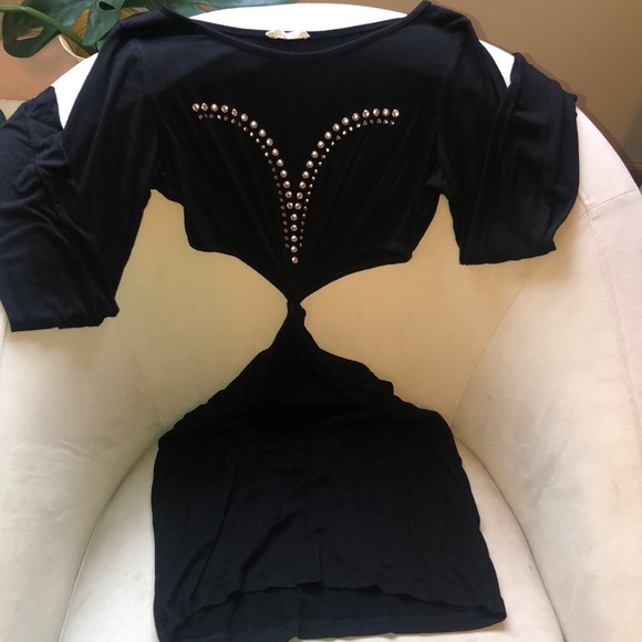 Misope Dresses & Skirts - Sexy cut out black dress with stud details